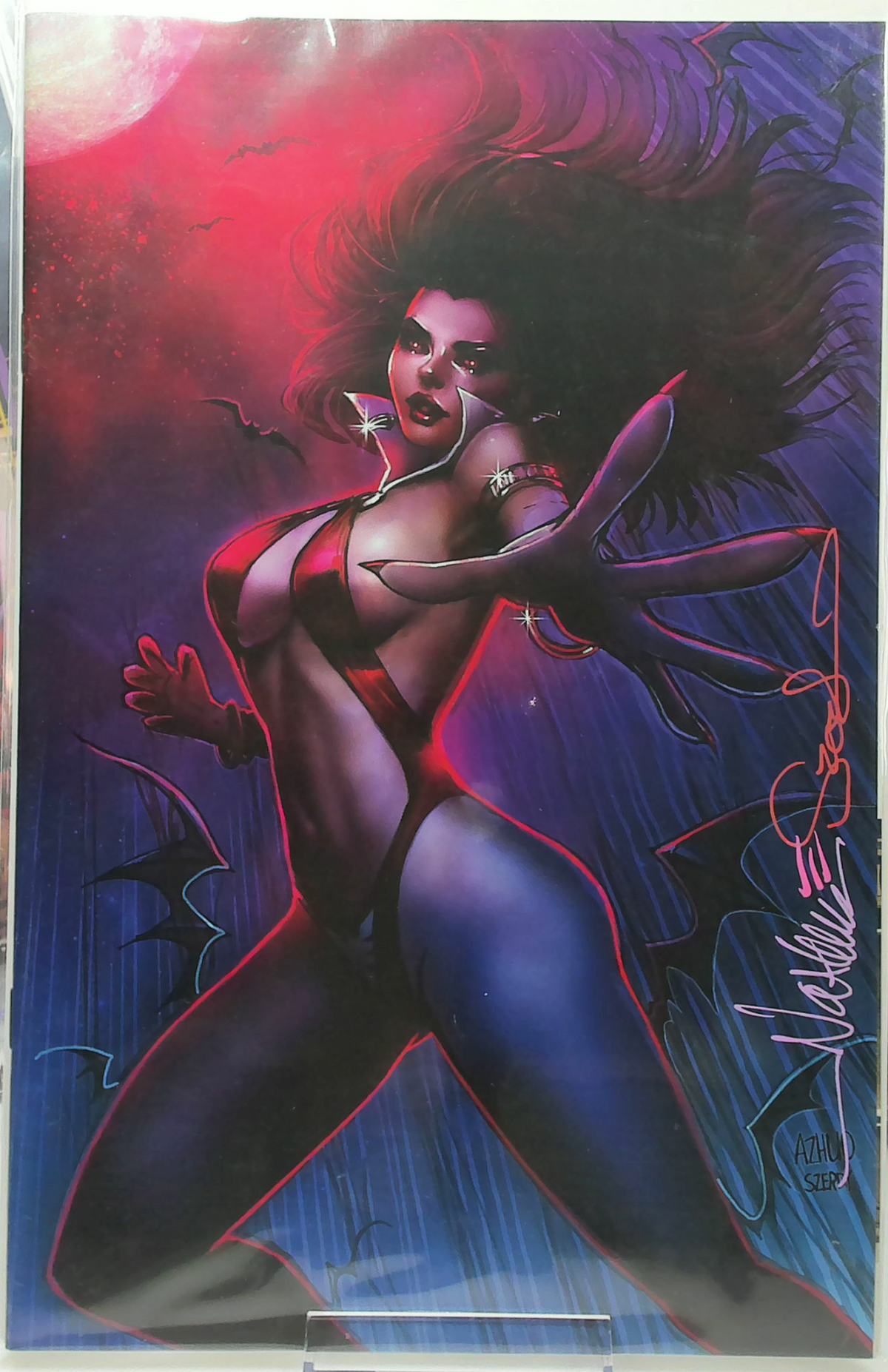 Vampirella: Dead Flowers #1 (2023) Nathan Szerdy & Anna Zhuo Exclusive Virgin Variant (Signed with COA) Ltd to 500