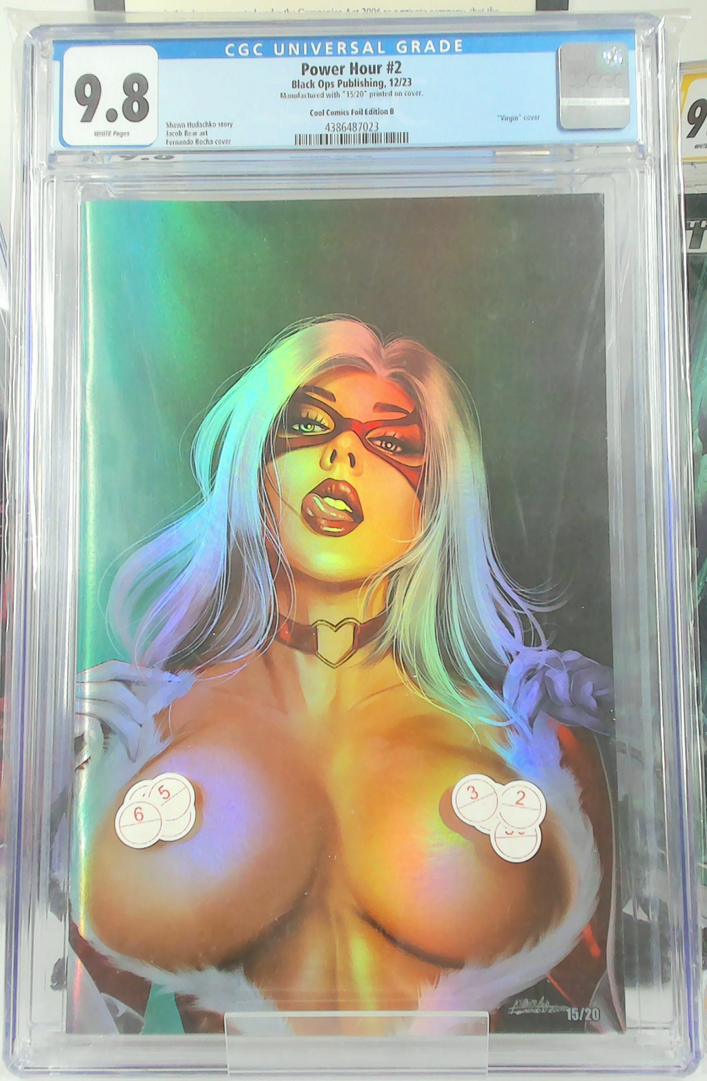 Power Hour #2 (2023) - Fernando Rocha Cool (Black Cat Cosplay) Comics Naughty "Virgin" Foil Edition B. Limited and numbered 15 of 20