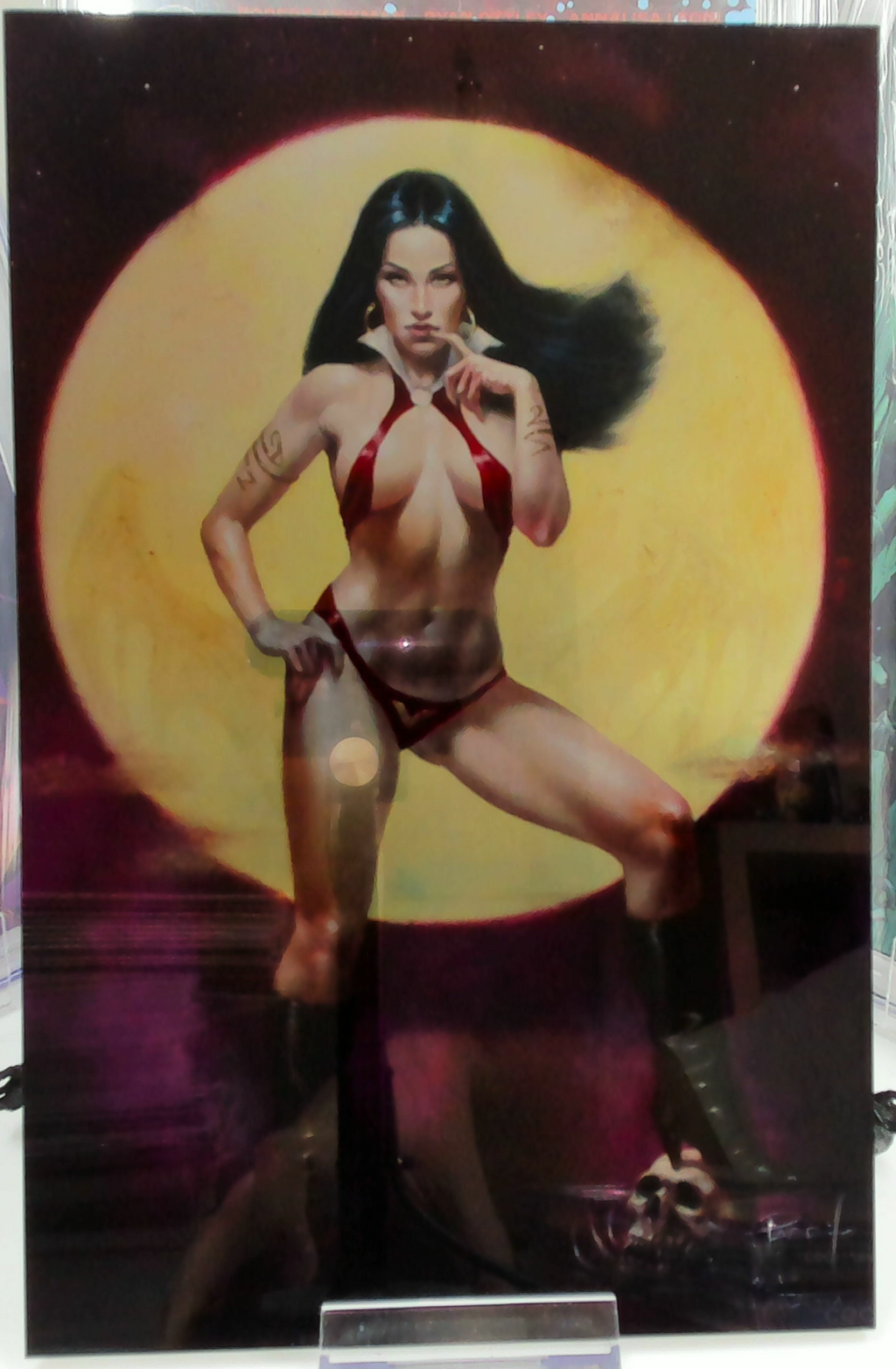 Vampirella: Dead Flowers #1 (2023) 50 year anivaersary (METAL) - Lucio Parrillo Cover P (Premium Virgin Metal Edition)