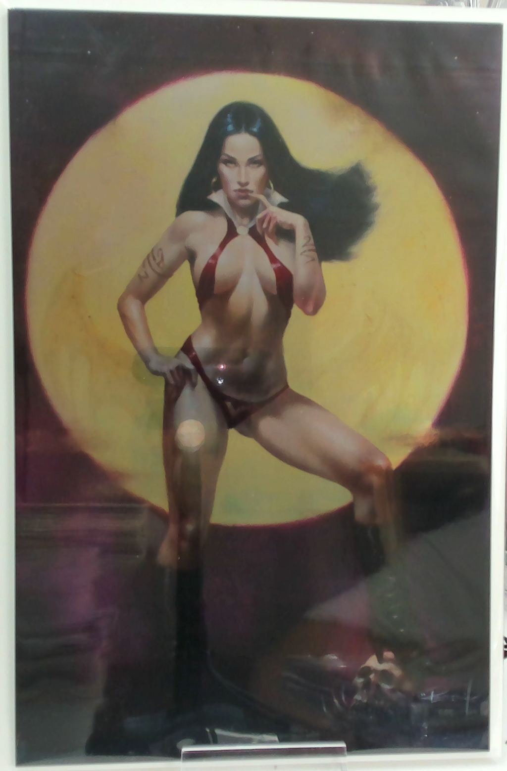 Vampirella: Dead Flowers #1 (2023) 50 year anivaersary (METAL) - Lucio Parrillo Cover P (Premium Virgin Metal Edition)