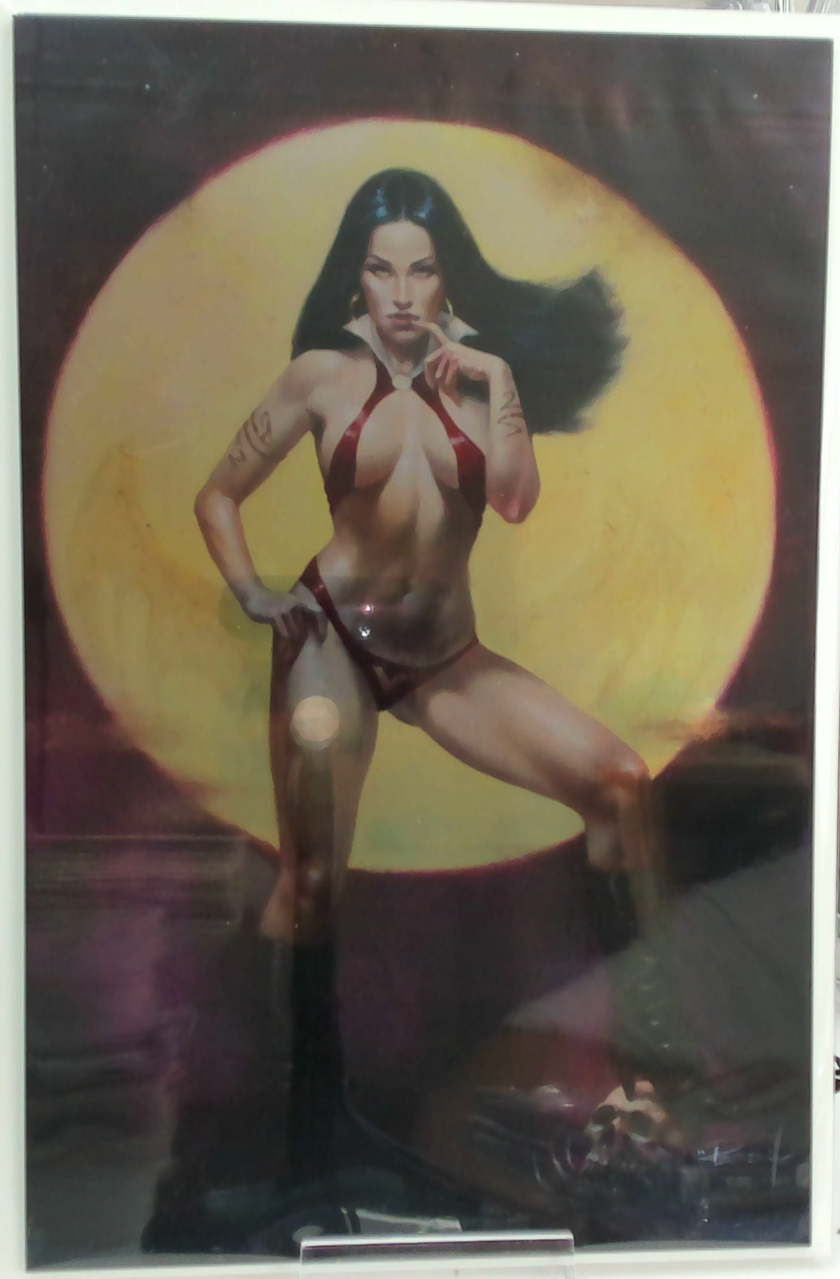 Vampirella: Dead Flowers #1 (2023) 50 year anivaersary (METAL) - Lucio Parrillo Cover P (Premium Virgin Metal Edition)